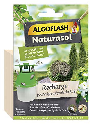 ALGOFLASH NATURASOL Recharge pour PiÃšge Pyrale du Buis, 3 capsules de phéromones, 6 mois d'efficacité, BIOPIBUIR