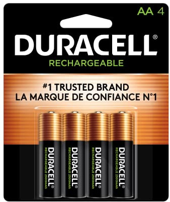 Duracell StayCharged AA Rechargeable Batteries, 4 Count, Pack of 24 (96 Total)