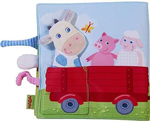 HABA 306085 - Stoffbuch Bauernhof, Babybuch ab 6 Monaten, Bunt