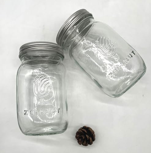 ZELLGUT® Sprouting Jars Set of 2 – Germination Glass 100% Plastic-Free – Storage Jar Function Thanks to Extra Lid – High-Quality Stainless Steel