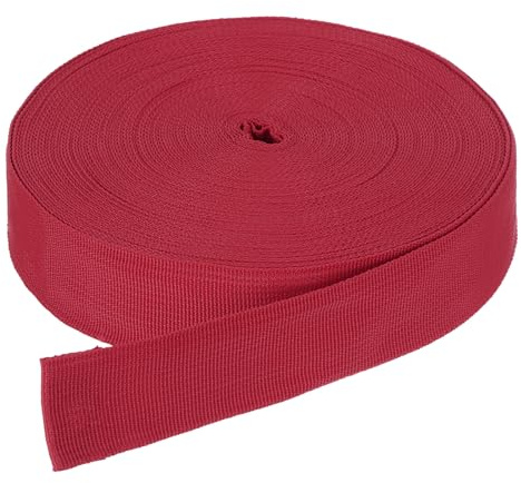 DMiotech Correa de Nylon Plana de 25 Yardas (22 Metros) X 38 mm de Ancho para Manualidades Mochilas Costura Y Reparación de Equipos de Exterior Color Rojo Oscuro
