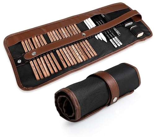 Coolzon Matite da Disegno Matite da Schizzo, 29 pz Artista Set Valigetta Disegno con Matite da Schizzo, Matite a Fusaino, Matita Grafite, Gomma Coltello Extensore in una custodia a Matite