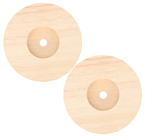 VOSAREA 2pezzi Base Per Lampada Da Tavolo in Legno Massello Supporto Lampada Da Tavolo Accessori Per Lampade Base Rond Senza Sbavature Resistente e Stabile