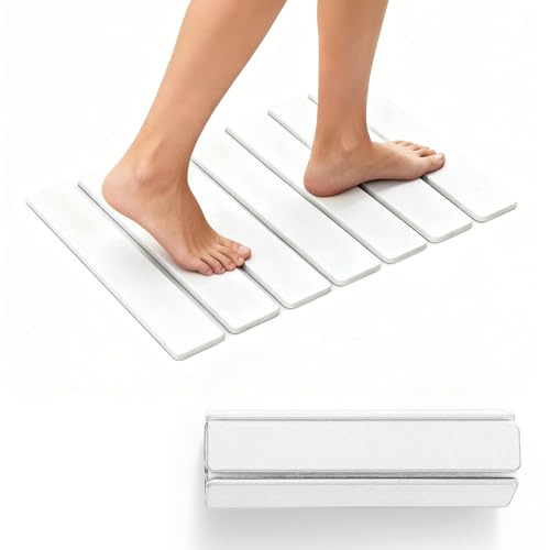 Maidlo Technology-EU Alfombrilla de baño Absorbente de Piedra-Alfombra diatomita baño - Secado rápido, Antideslizante, Absorbente y Plegable para baño y Cocina - Alfombra diatomita (Blanco, 30 * 40)