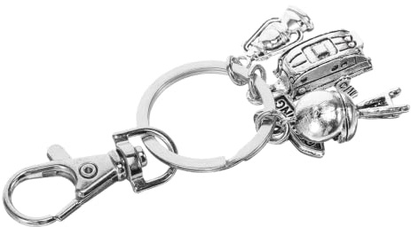 HQHYGM Campingtema metallnyckelringset med resesouvenir nyckelringsväska Charmhänge för utomhusbilnycklar och ryggsäckstillbehör