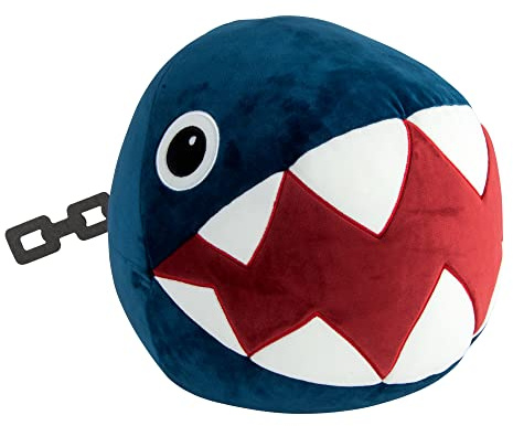Club Mocchi-Mocchi Super Mario Chain Chomp Plush, Large 15-Inch Soft Toy, Official Collectible Gaming Plush, Squishy and Huggable Pillow for Kids and Adults, Gift for Mario Fans
