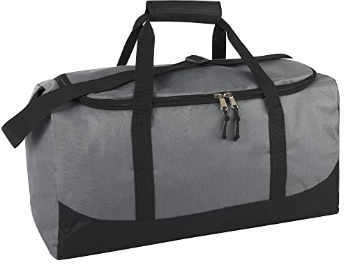 20 Inch, 40 Liter Duffel Bag for Men, Women, Teens – Travel Weekender Overnight Carry-on Shoulder Duffel Tote Bag (Grey)