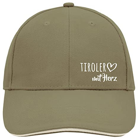 Huuraa Basecap Tiroler mit Herz Geschenk Olive/Beige Tiroler Accessoire
