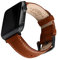 Archer Watch Straps - Uhrenarmbänder aus Hochwertigem Genarbtem Leder für Apple Watch (Cognac/Naturweißes Garn, Space Grau, 44/45/46/49mm)