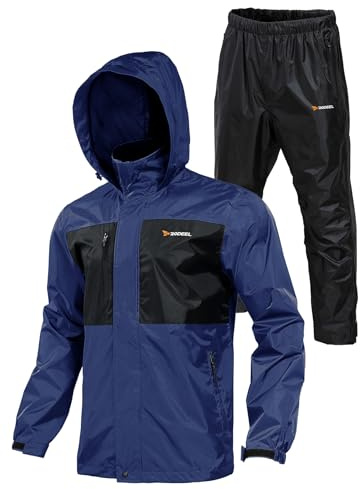 Rodeel Wasserdichter Angel-Regenanzug für Herren (Regenjacke und Hosenanzug), A: Blau, Medium