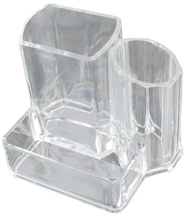 Beavorty Scatola Di Stoccaggio Per Pennelli Make-up Acrilico Trasparente Organizer Per Strumenti Di Bellezza e Cosmetici Per Donna e Ragazza Design Elegante e Versatile Per Vanity e Bagno