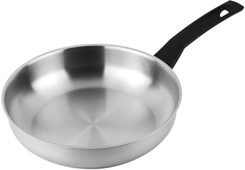 Magefesa Essencial Inox - Silberne Pfanne 26cm, Edelstahl, Ohne Beschichtung Oder Antihaftbeschichtung, Ökologisch, Geeignet Für Alle Arten Von Kochfeldern, Induktion