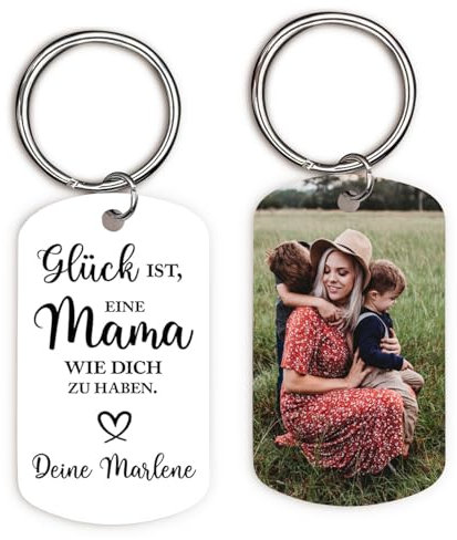 Love Faith Glück ist, Eltern wie dich zu haben Schlüsselanhänger mit Gravur und Foto-Druck - Personalisiertes Fotogeschenk - Geschenke für Vater, Mutter, Oma & Opa