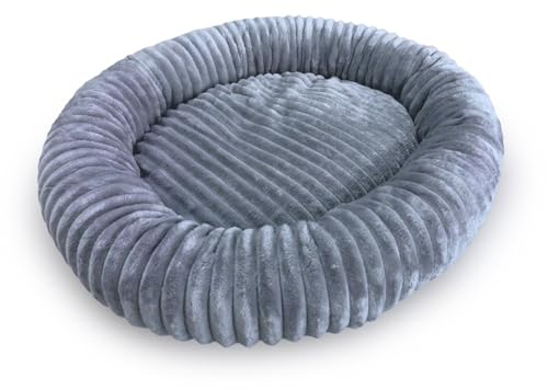 4L Textil Luna Kuscheliges Hundebett kleine Hunde Katzenbett flauschig Hundekörbchen kleine Hunde Hundekorb für Welpen Hundekissen Katzenkissen waschbar (55x50 cm, Graphit)