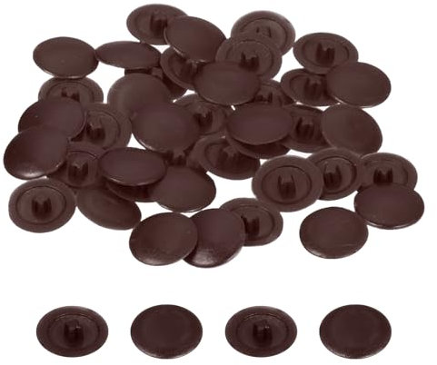 sourcing map 160PCS Screw Cap Covers, 12mm Waterproof Plastic Screw Decorative Caps for Phillips Cam Lock Nuts Self-Tapping Screws, Dark Brown