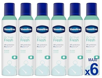 Vaseline Active Fresh 48h 250ml | 0% alcohol (pacco da 6)