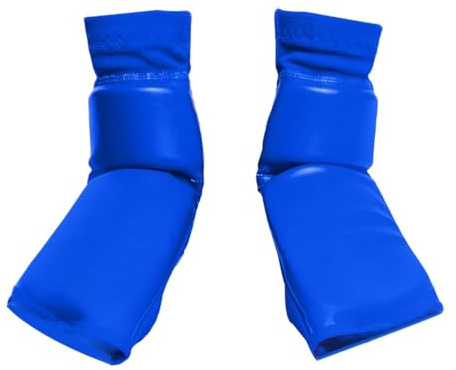 rockible Protezione per i Piedi da Boxe Attrezzatura per Allenamento Sparring Gear Muay Thai Taekwondo Protezione per Piedi in Pelle PU per Kickboxing, Blu, M