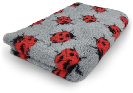 Veterinary Bed I Vet Bed I Drybed I Marienkäfer Grau - Rot - Schwarz I Verschiedene Größen (75 x 100 cm)