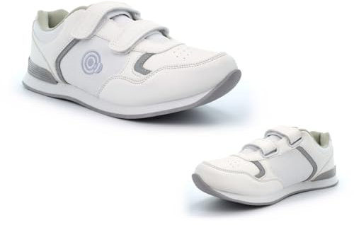 Womens Bowling Shoes Size 5 Womens Bowling Trainers Size 6 Ladies Bowls Shoes Ladies Lawn Bowls Trainers Lawn Bowl Shoe Garden Bowl Trainer Touch Fastening Sizes 3-8 White 3 UK