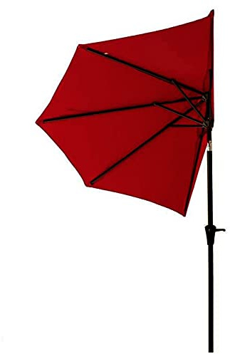 Uteplatsen 10 fot halvt paraply sunbrella med vev och 5 revben, utomhus regntät marknadsparasol för uteplats, utomhusvägg, balkong utanför och strand