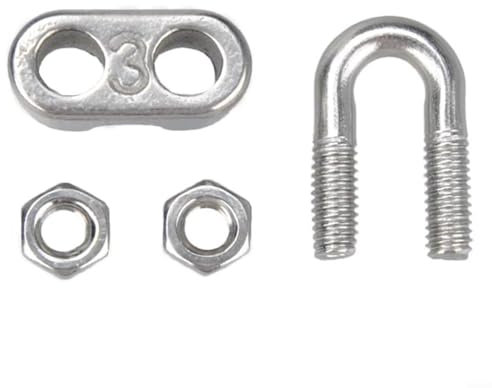 Fauhapyway Abrazadera de clip de cable de cuerda de alambre 304, juego de acero inoxidable para anclaje de equipos de fitness, 2 mm, 3 mm, 4 mm, 5 mm, 20 unidades (2 mm)