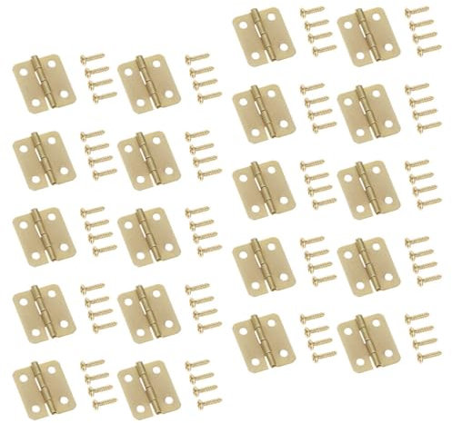 Veemoon 40pièces Mini Charnières Décoratives Kit De Quincaillerie Pour Petites Boîtes Charnières Rotatives à Degrés Connecteurs Avec Vis Pour Projets De Bricolage