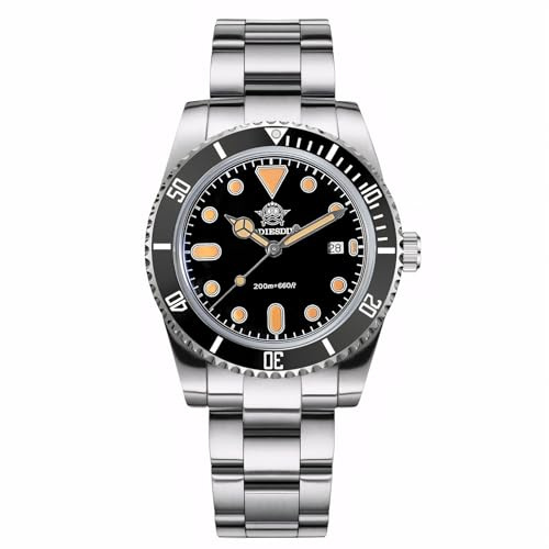 ADDIESDIVE Nouvelle 12mm Montre Analogique 39mm Lunette bidirectionnelle en céramique BGW9/C3 Lumineux 200m K1 Verre minéral Montre à Quartz pour Homme Bracelet en Acier Inoxydable 316L AD2501
