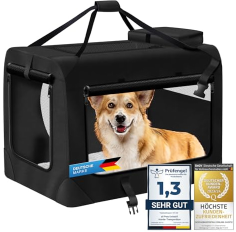 Dog transport box Animal dog box Transport bag Foldable dog bag Pet transport Breathable & waterproof for dogs & cats (M - 62x42x42 cm)