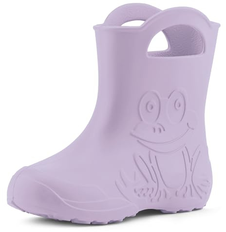 Ladeheid Eva federleichte Kinder Gummistiefel für Jungen und Mädchen Regenschuhe LA-CA-01 Helllila, 34/35 EU