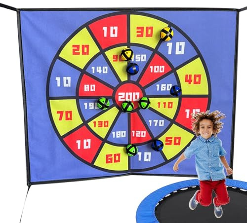 Darttavla - ABS 23,6 x 19,7 tum 10 självhäftande bollar | Dart Spel Med Säkert Klibbigt Målspel Inomhus Lek Utomhus Kul | Aktiviteter För