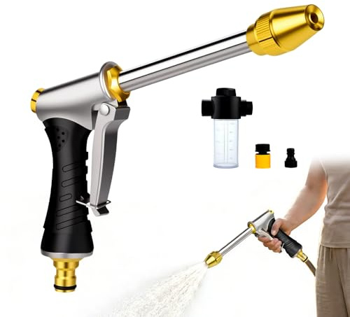 Pistola Idropulitrice, 2026 Nuovo Pressure Washer Nozzle, Ugello per Tubo Pistola, Trasforma Qualsiasi Tubo in un Getto D'acqua ad Alta Pressione, per Giardino, Pulizia di Autolavaggio (Set B)