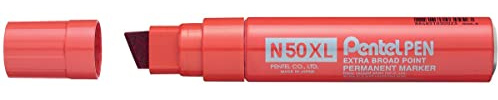 Pentel Pen N50XL-B Permanentmarkör, aluminiumhölje, röd