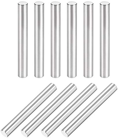 uxcell 10Pcs 6mm X 50mm Dowel Pin 304 Stainless Steel Cylindrical Shelf Support Pin Fasten Elements Silver Tone