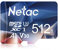 Netac 512 GB Tarjeta Micro SD A1, U3, C10, V30, 4K, 667X, UHS-I Tarjeta de Memoria R/W Velocidades de hasta100/30 MB/s for Teléfono, Cámara, Switch, GoPro, Tableta