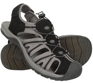 Mountain Warehouse Bay Reef Mens Shandals - Synthetic Upper Shoes, Neoprene Lining Sandals, Lightweight, Cushioned Foam Footwear - Spring Summer, Walking, Travel Black 8