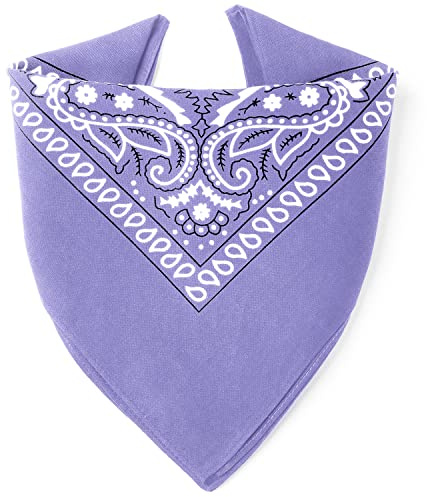 ... Karl Loven bandana, överlägsen tjocklek - Hållbar bomull - 20 exklusiva färger - Paisleymönster, lavendel, one size