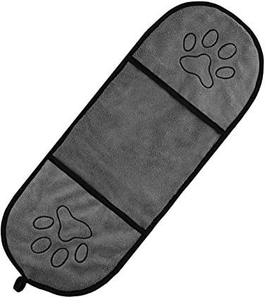 Dog Towel with Hand Pockets Puppy Towel Microfiber Pet Dry Towel Bath Towel Machine Washable Pet Towel for Pet Dog Cat