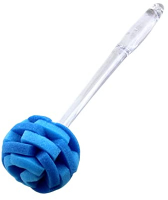 Soft Touch Kitchen Glassware Multi-Purpose Sponge Puff Dish Brush 11.5 with Clear and Comfortable Ergonomic Handle (1)