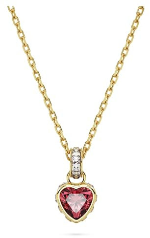 SWAROVSKI Stilla pendant, Heart, Red, Gold-tone plated (5648750)