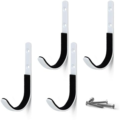 MENG ZHI AO Juego de 4 soportes para armas de acero inoxidable para montaje en pared, ganchos para escopeta, ganchos para rifle