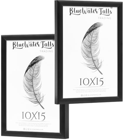 Bluewaterfalls Trading 2 marcos de fotos de aluminio, 10 x 15 cm, de plexiglás irrompible, marco de fotos de aluminio (negro)