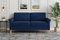Vesgantti 2 Sitzer Sofa Blau, Samt Stoff Doppelsofa 164cm mit beidseitigen Taschen, Sofa mit Kissen Montage ohne Werkzeug für Wohnzimmer, Schlafzimmer, Büro, kleinen Raum 164L*76D*85H cm