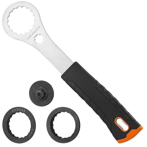 TranRantic Chiave Center Lock,Chiave Movimento Centrale Bici per Shimano Hollowtech II,Bb9000,Bbr60(con 2 Adattatori e 1 Strumento per Il Coperchio della Pedivella)