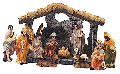 Vaguelly 1 Set Ornamenti per la mangiatoia di Natale figure natalizie stalla del presepe decorazioni statua Natività Arredamento natalizio statue di natale presepe di natale resina