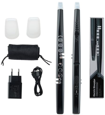 KOMFOTTEU Digitales Blasinstrument MIDI Bluetooth USB mit 13 Tönen, 2 Finger (Saxophon/Flute), tragbares Saxophon mit Tragetasche für Anfänger, Kinder und Erwachsene