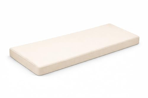 Foamtouch Bench Cushion for IKEA Kallax Cube Storage, High Density Foam, Modern Style, Removable Cover, 76 × 38 × 5cm (CREAM, 76 × 38 × 5cm)