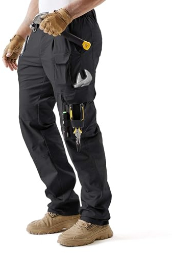 IGOLUMON Cargo Work Trousers Men with 15 Functional Pockets Tactical Pants
