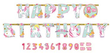 Amscan International Happy Birthday-Girlande Magisches Einhorn