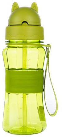 Sigdio Gourde pour Enfants avec Paille Bouteille d'eau Enfant garçons et filles sans BPA Gourde Sport pour Maternelle, École et Activités extérieure (Vert)