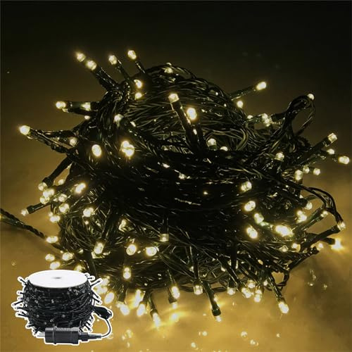 Naizy LED-ljusslinga, 30 m, 300 LED-lampor, med IP44, vattentät och 8 lägen för inomhus, utomhus, jul, fest, bröllop, gör-det-själv – varmvit